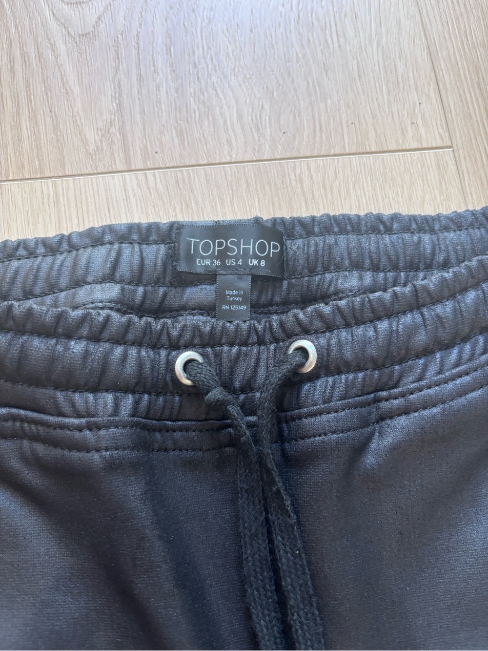 Topshop Black Faux Leather Jogger Trousers - Picture 4 of 5